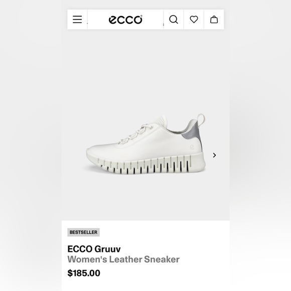 ECCO Gruuv Women's Leather Sneaker - white. 
Size 9/9.5 euro 40 EXCELLENT cond - Picture 8 of 8